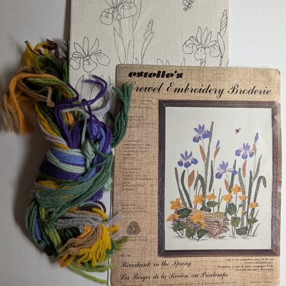 Estelle's Crewel Embroidery Kit No. 799 "Riverbank in the Spring" - Never Used - Picture 1 of 3